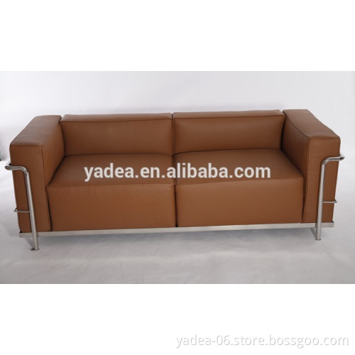 Genuine italian leather 2 seater le corbusier sofa replica